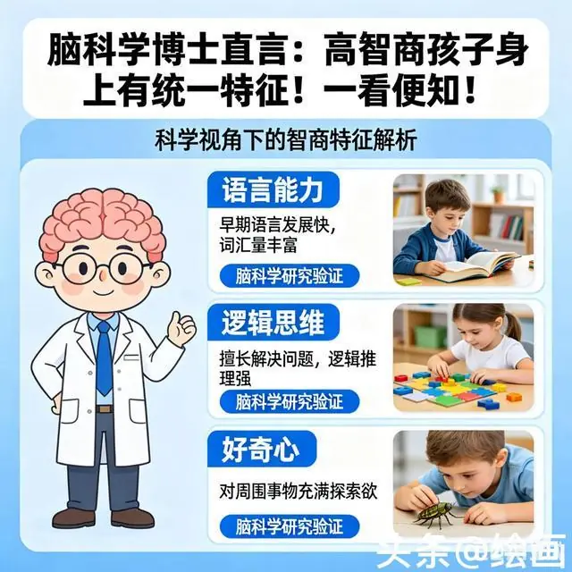 脑科学博士直言:高智商孩子身上有统一特征!一看便知!