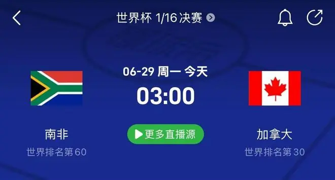南非vs加拿大前瞻:加拿大多人伤缺;南非仍得不到数据支持。