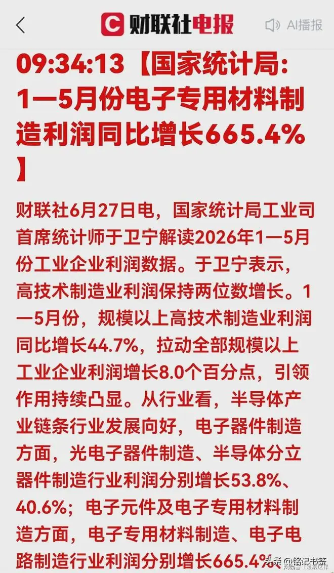 重磅利好来袭!暴增665.4%!电子材料赛道超高景气,投资正当时