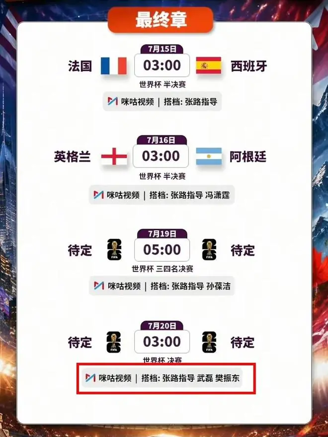 世界杯决赛解说阵容,请来了樊振东!