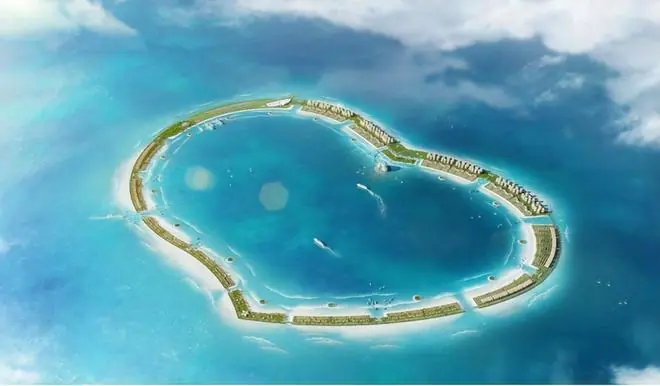 美济岛造陆11年,变啥样了?5.66km²,鬼斧神工,还种上了椰子树