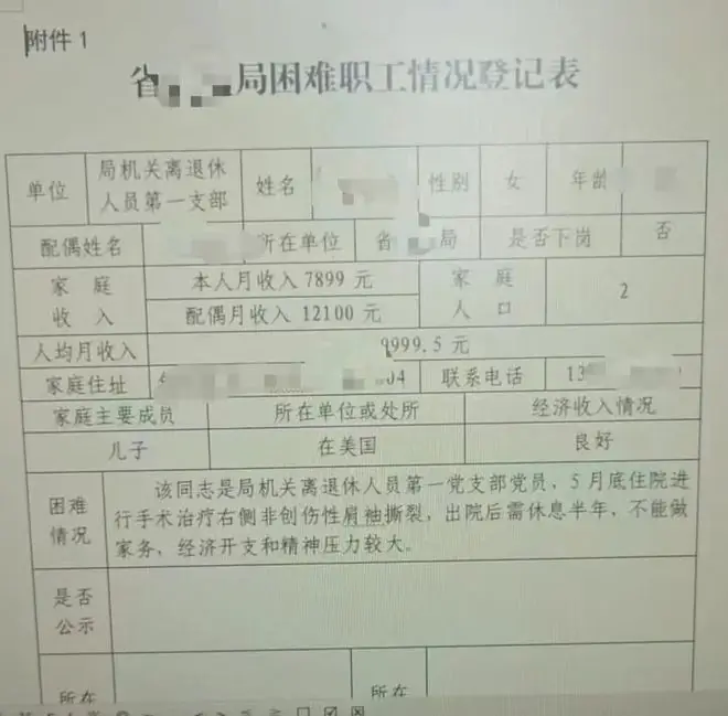“月收入为7899元,配偶月收入为12100元”,63岁退休女子被列为困难职工?安徽省药监局:只是预选名单,经审核该女子不符合要求,已取消