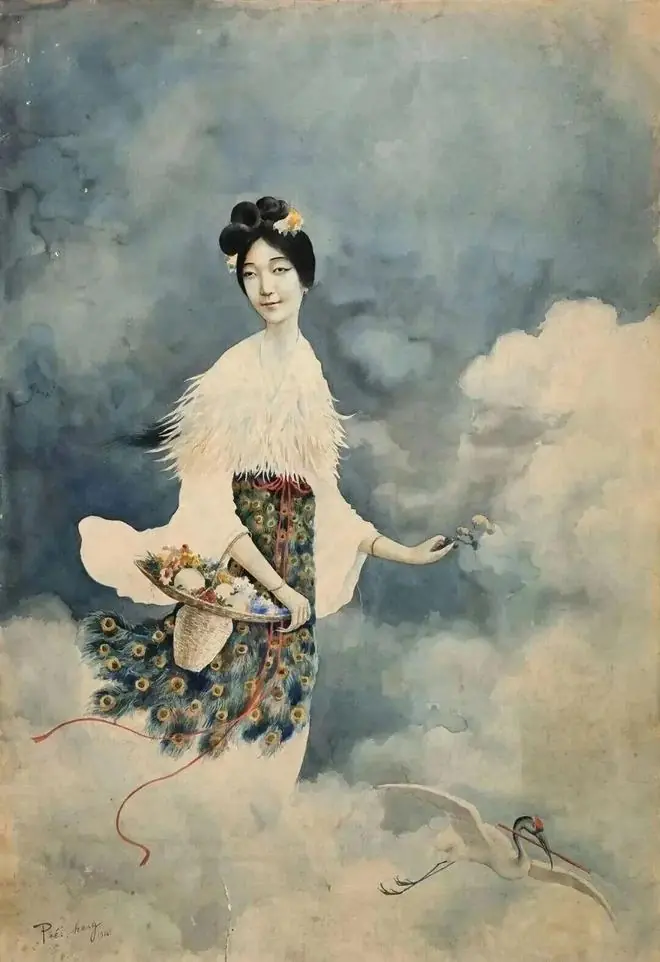 徐悲鸿画了幅仙女，拍卖320万，网友评画：目光呆滞，一副生无可恋的样子