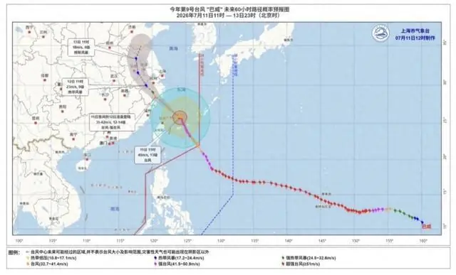 最新研判：“巴威”今天半夜到明天凌晨登陆，嘉定风雨影响量级略微上调，局部地区有暴雨