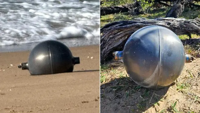 澳大利亚海滩现金属球体 航天局：外国火箭残骸
