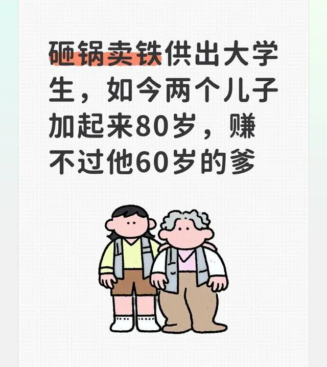 砸锅卖铁供出大学生,如今两个儿子加起来80岁,赚不过他60岁的爹