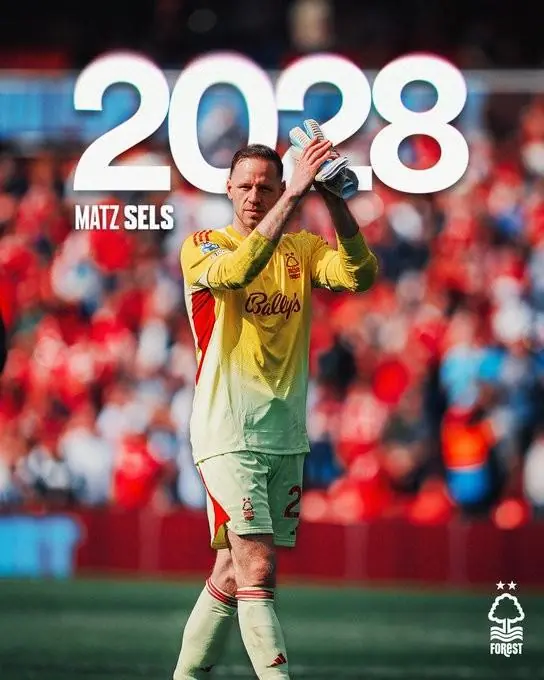 官方：诺丁汉森林与34岁门将泽尔斯续约至2028年