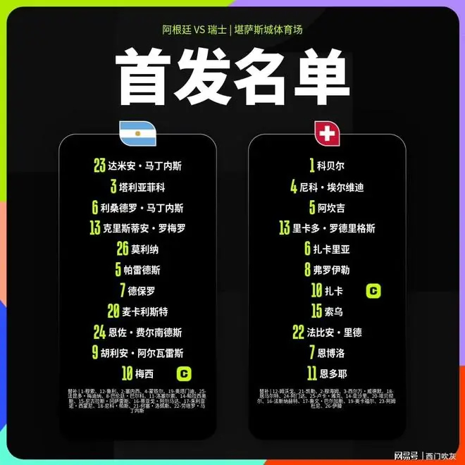 梅西搭档阿尔瓦雷斯首发!阿根廷半场1-0领先!