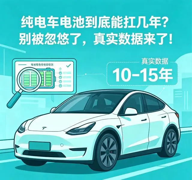 纯电车电池到底能扛几年？别被忽悠了，真实数据来了！
