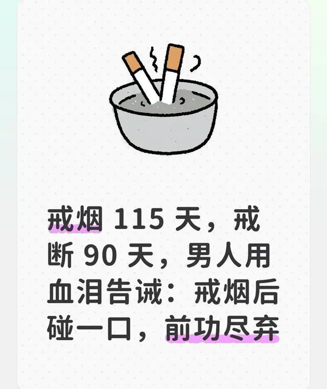 戒烟 115 天，戒断 90 天，男人用血泪告诫：戒烟后碰一口，前功尽弃